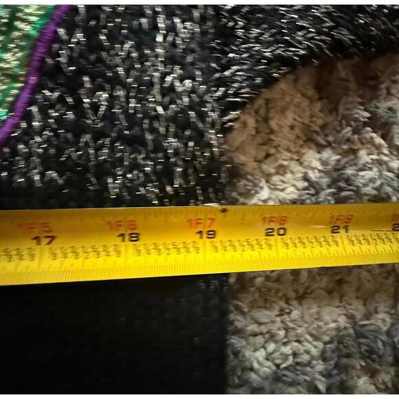 Nannell Vintage Asian-Inspired Metallic Knit Sweater Bold Applique Size S - Picture 5 of 6